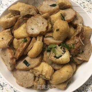 简单而且挺喜欢的一道菜，豆腐泡炒肉卷的做法