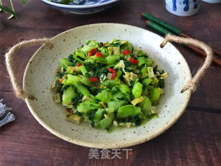 扁尖笋炒手捏菜的做法