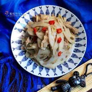肉片炒莲菜的做法