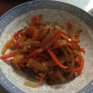 红辣椒炒白萝卜的做法