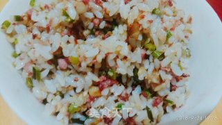 肉馅炒米饭的做法
