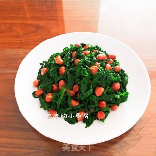 芹菜叶拌花生米的做法