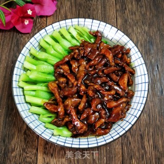 酱肉丝浇青菜的做法
