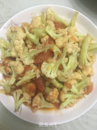 番茄炒花菜的做法