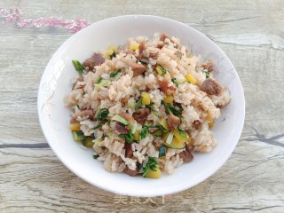 青菜卤肉南瓜炒饭的做法