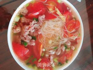 淮山面线糊+牛肉+西红柿????的做法