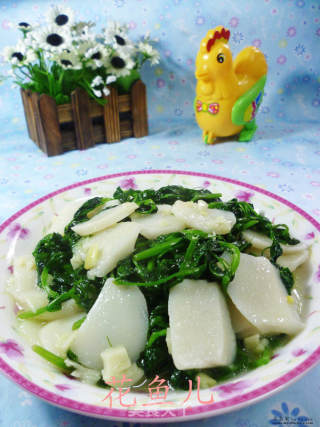 蒜香豆苗炒年糕的做法