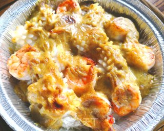 咖喱海鲜焗饭的做法