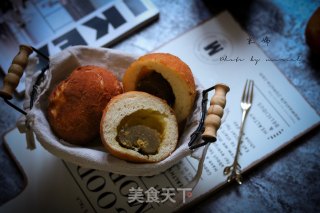 无需烤箱的面包 - 日式咖喱肉松多拿滋的做法