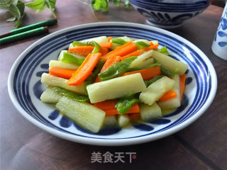 胡萝卜炒山药的做法