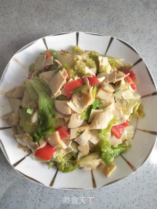 西生菜炒干豆腐的做法