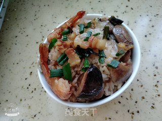 香菇虾干豆饭的做法