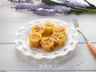 蔬菜肉松鸡蛋卷的做法