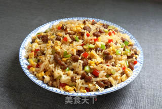 黑椒牛肉蛋炒饭的做法