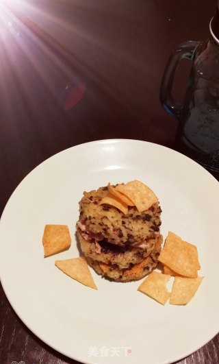 海苔锅巴汉堡的做法