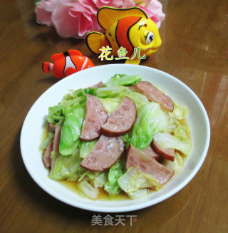 肘花火腿炒圆白菜的做法