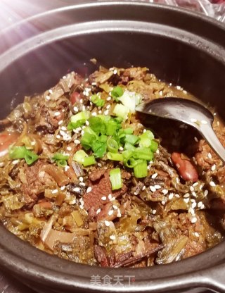 梅干菜云豆鸭煲的做法
