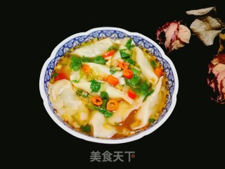 荠菜酸汤水饺的做法