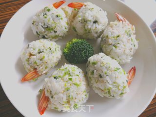 鲜虾饭团的做法