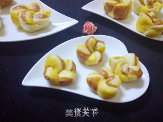 三色花馒头的做法