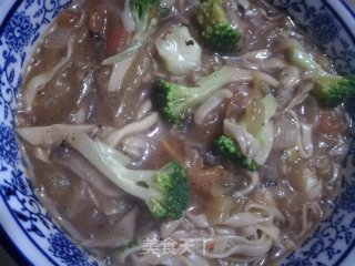菌菇面的做法