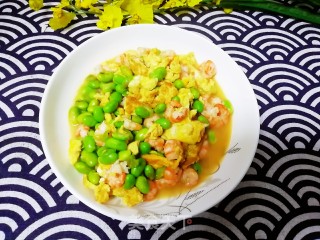 鸡蛋毛豆炒虾仁的做法