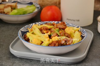 茄汁花菜炒排骨的做法