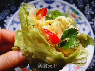 #团圆饭#菠菜饼夹菜芯的做法