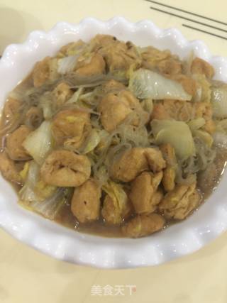 白菜粉条煮油豆腐的做法