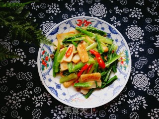 #团圆饭#油麦菜炒鱼豆腐的做法