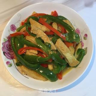 青红椒炒素鸡的做法