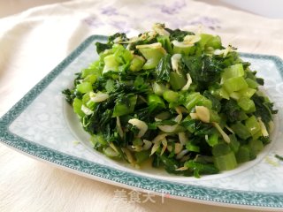 香芥菜炒虾皮的做法