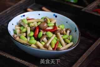 蟹味菇炒毛豆的做法