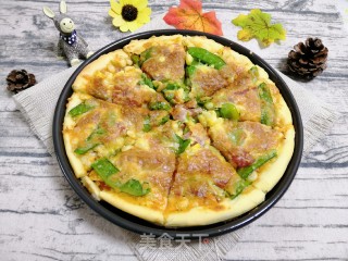 #烤箱菜#玉米荷兰豆培根披萨的做法