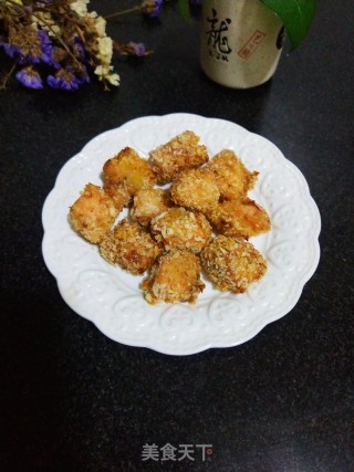 香酥三文鱼块的做法