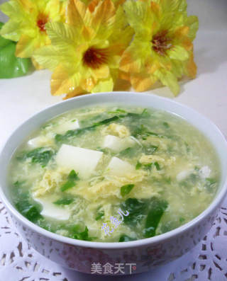 豆苗蛋花豆腐羹的做法