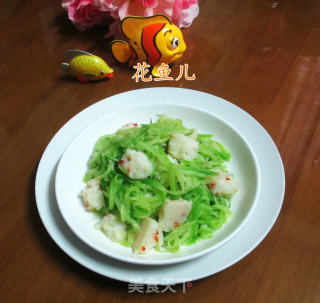 虾味球炒青萝卜的做法