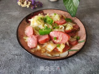 香肠炒白菜的做法