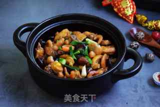 香菇瑶柱蚝豉焖鸡的做法