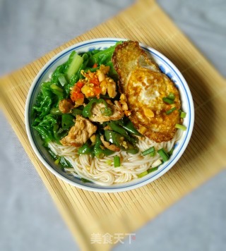 青椒炒肉汤粉的做法
