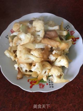 油渣炒花菜的做法