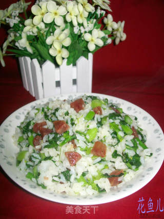 腊肠油菜蕻炒饭