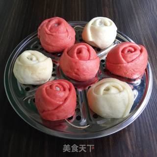 玫瑰香芋包的做法