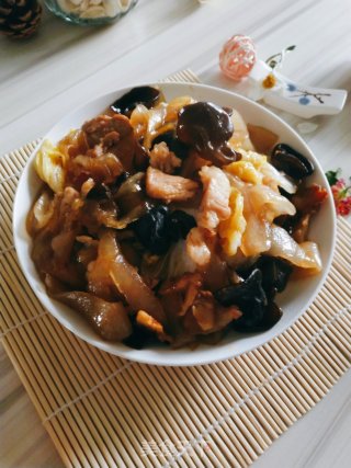 粉条木耳炒肉的做法