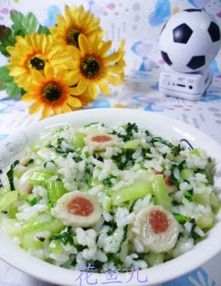 淡贝丸青菜炒饭