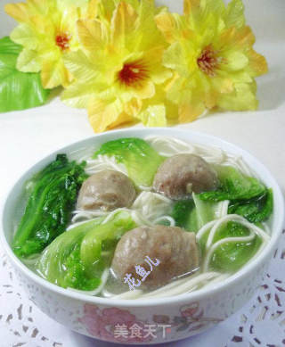 生菜肉丸拉面的做法
