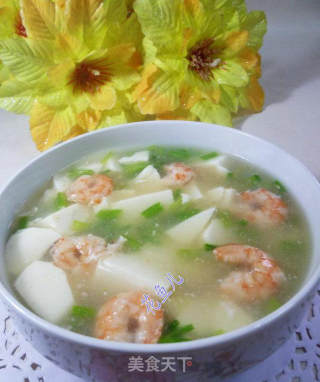虾仁香芹豆腐羹的做法