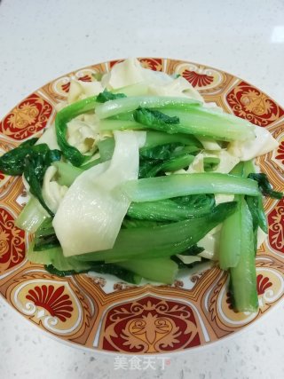 小白菜炒豆皮的做法