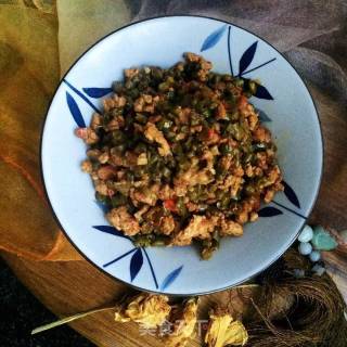 酱炒肉末酸豆角的做法
