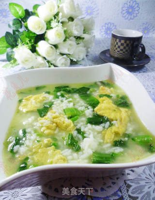 菜心鸡蛋泡饭的做法